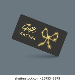 Gift vouchers with ribbons. Elegant template for a festive gift card, coupon and certificate. Discount Coupon Template Vector Illustration
