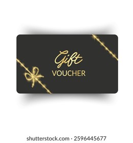 Gift vouchers with ribbons. Elegant template for a festive gift card, coupon and certificate. Discount Coupon Template Vector Illustration