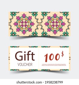 Gift vouchers set. Colorful design, on white background. Vector illustration EPS10.