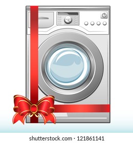 Gift washing machine. Sale. Vector