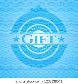 Gift water representation style emblem.