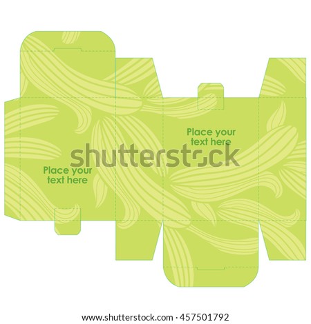 Gift wedding favor box template with nature pattern