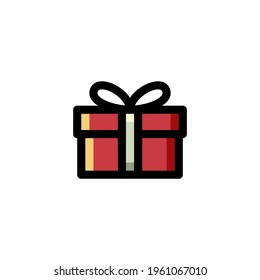 Gift Wedding Outline Icon Vector Illustration
