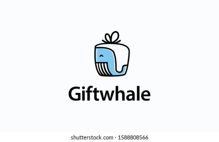 Gift And Whale Vector Royalty Logo Design Inspirations