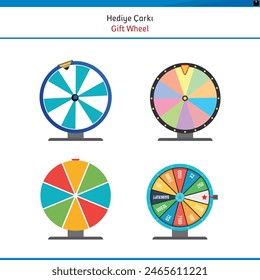 La ruleta de la fortuna girando las ruedas de los iconos planos del casino juegos de dinero - Elementos de Vector en quiebra o de la suerte. Juego de la fortuna, rueda para el casino, ilustración de la ruleta del juego del éxito