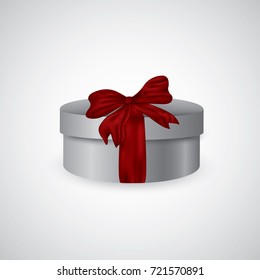 Gift white box with a red bow