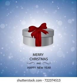 Gift white box with a red bow
