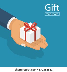 Premium Vector  Giveaway of the day internet announce web post wrapped  gift box surprise realistic 3d icon vector