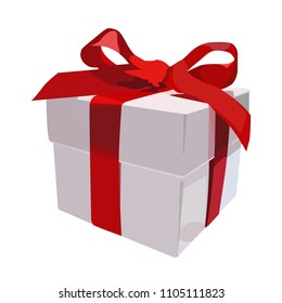 gift white realistic vector illustration isolated