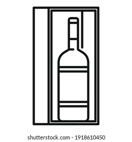 Gift wine bottle icon. Outline gift wine bottle vector icon for web design isolated on white background