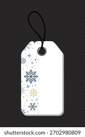 Gift winter tag. Snowflakes gift tag. Gift tag with snowflakes pattern. Sale promotion and gift card. Vector illustration