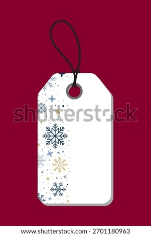 Gift winter tag. Snowflakes gift tag. Gift tag with snowflakes pattern. Sale promotion and gift card. Vector illustration