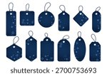 Gift winter tags. Snowflake gift tags. Gift tags with snowflake pattern. Sale promotion and gift card. Vector illustration