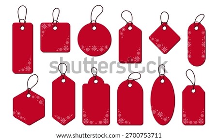Gift winter tags. Snowflake gift tags. Gift tags with snowflake pattern. Sale promotion and gift card. Vector illustration
