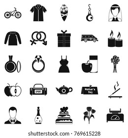Gift for woman icons set. Simple set of 25 gift for woman vector icons for web isolated on white background