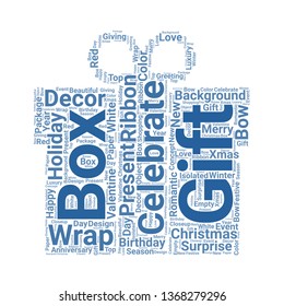 gift word cloud. tag cloud about gift