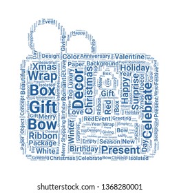 gift word cloud. tag cloud about gift