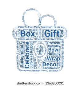 gift word cloud. tag cloud about gift