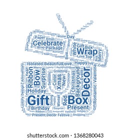 gift word cloud. tag cloud about gift