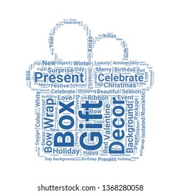 gift word cloud. tag cloud about gift
