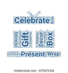 gift word cloud. tag cloud about gift