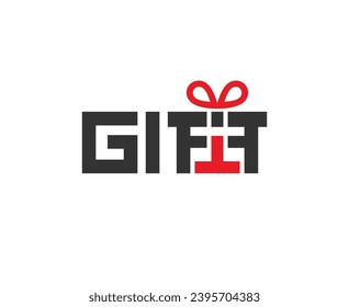 Concepto de diseño del logo de marca de palabras de regalo.