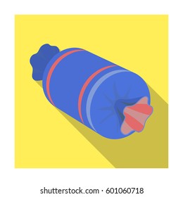Gift wrap in the form of a huge candy in a wrapper.Gifts and Certificates single icon in flat style vector symbol stock web illustration.