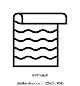 gift wrap icon. Line Art Style Design Isolated On White Background