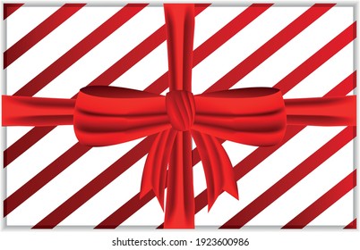 Geschenkpackung mit roten und weißen Streifen