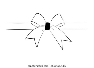 Conceito de design de fita de envoltório de presente de desenho de linha isolado no fundo branco - ilustração vetorial