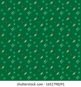 Gift Wrap St. Patrick's Day. 
St. Patricks Day seamless pattern. Vector illustration.