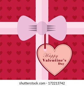 Gift wrapped box with tag 