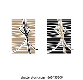 Gift wrapping bands with bow. Vector templates.