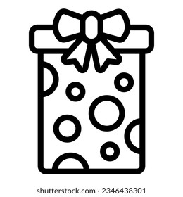 Gift wrapping with bow line icon, Happy Easter concept, Easter giftbox sign on white background, Holiday Gift Box icon in outline style mobile concept web design. Vector graphics.