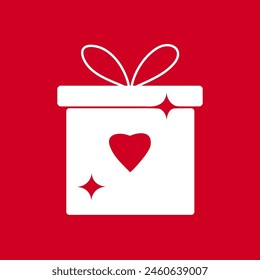 Icono de envoltura de regalo sobre fondo rojo