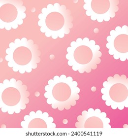 Papel de envoltura de regalo, dibujo de dibujos animados, flores rosadas, motivos de arte floral, tela de tono rosa