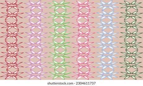 gift wrapping paper and design for background template with geometric decorative abstract vector using red, purple, pink, blue and green background colors