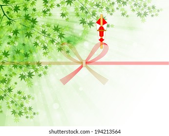 The gift wrapping paper and leaf