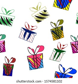 Gift wrapping. Pattern. Illustration vector.For prints, greeting cards, textiles, book illustrations.