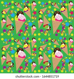 
Patrón de helado de resorte para envolver regalos