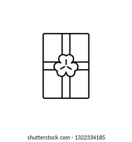 Gift wrapping, trefoil icon. Simple thin line, outline vector of Saint Patrick's Day icons for UI and UX, website or mobile application