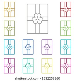 Gift wrapping, trefoil multi color icon. Simple glyph, flat vector of saint patricks day icons for ui and ux, website or mobile application