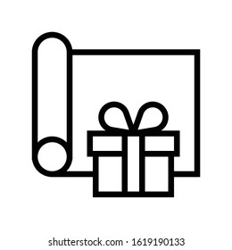 Gift wrapping vector illustration, line design icon