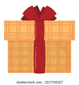 gift yellow with red ribbon