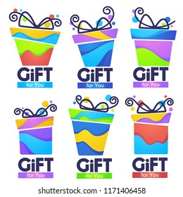 Gift for you, abstract vector present box for your congratulation banner design and greeting cards 