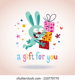A gift for you bunny with presents