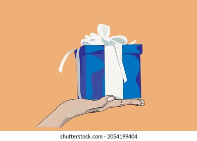 gift for you, this illustration was inspired by tradition that we do, every time we have important events in life, the meaning from this illustration is someone give the present to one they  love.