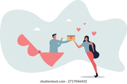 A gift for your loved one on Valentine's Day. The concept of love.