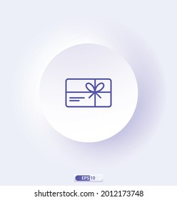 icono de tarjeta de regalo. iconos de comercio electrónico. С colección de iconos web para tienda online, como descuentos, entregas, contactos, pago, tienda de aplicaciones, carrito de compras.