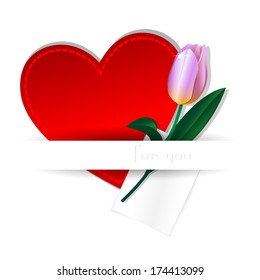 gift-a red heart and Tulip